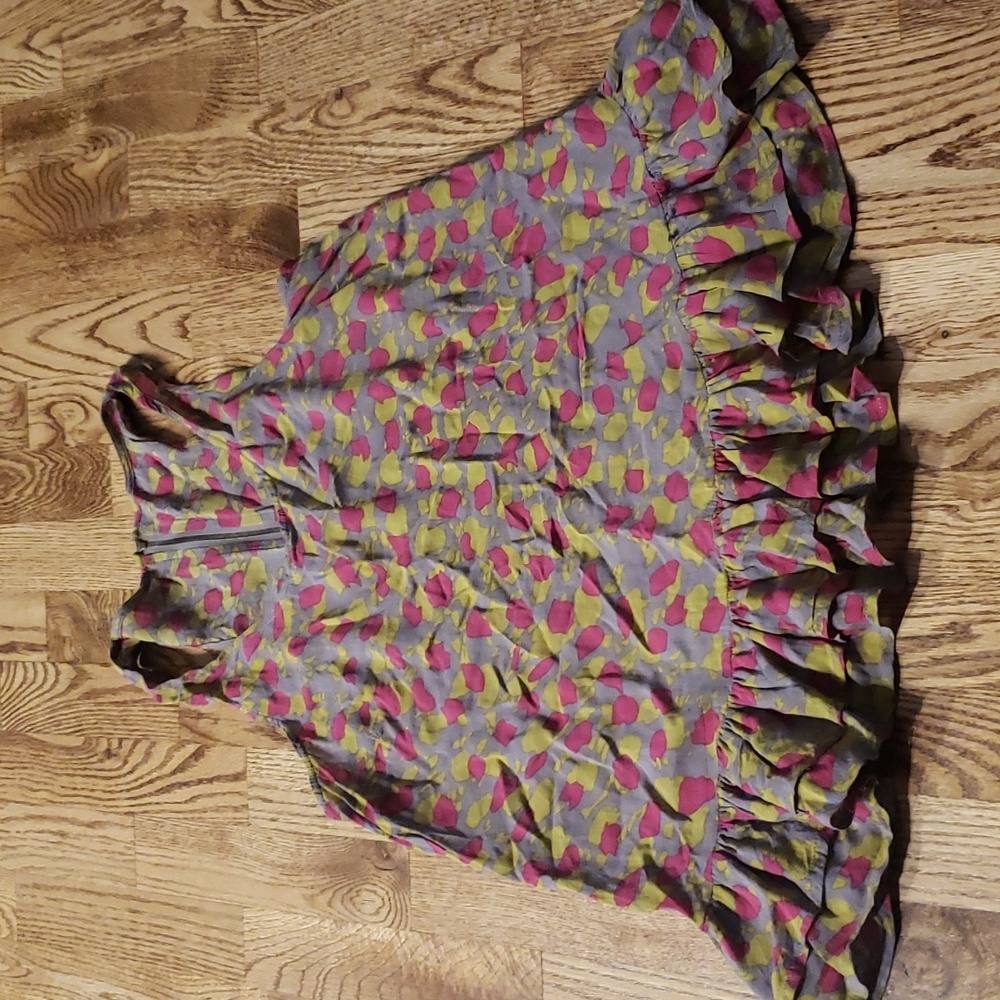 (S) Ruffle Hem Tank Top Lightweight Material Casual Vacation Colorful Coastal